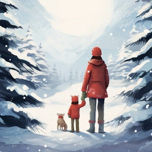 Designs de cartões de Natal totalmente personalizados a partir de imagens geradas por IA - apenas arte ou com saudações