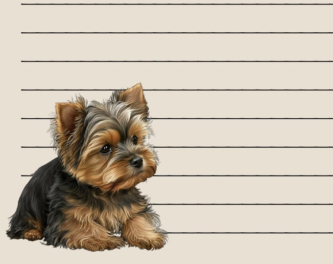 Sweet Yorkie Lined and Unlined Writing Papers