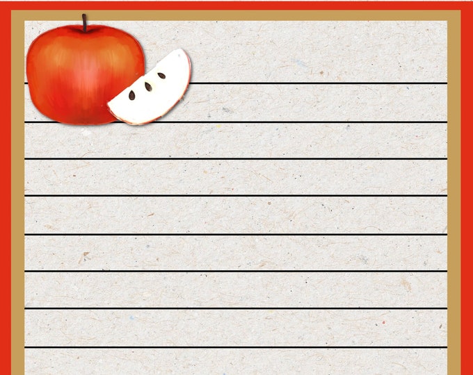 Happy Apple Lined and Unlined Writing Papers/Stationery for Instant Download