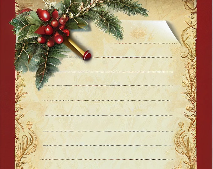 Three Lined Vintage Style Christmas Papers, JPG Files