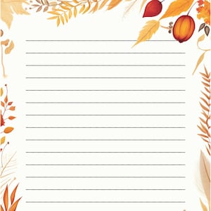 Papeles de escritura con y sin forro con temática otoñal, dos diseños