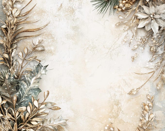 Five Festive Frost Christmas Background Papers to Download and Print at Home, 8.5 x 11