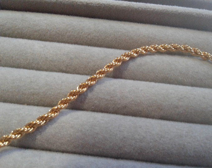 Trifari Goldtone Rope Chain Necklace, 18"