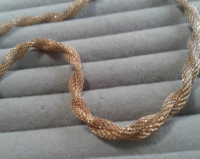 Sarah Coventry 1976 "Golden Braids" Choker Necklace, Signed
