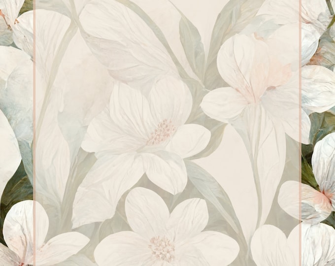 Four Framed Floral Papers in Muted Tones for Instant Download