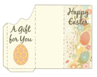 Happy Easter A Gift for You Print and Fold Money Holder Greeting Card Instant Download