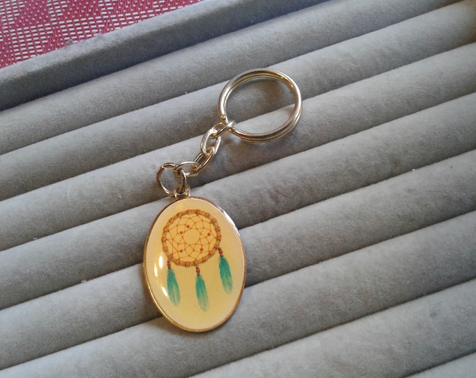 Small Oval Dreamcatcher Clearcoat Enamel Keychain