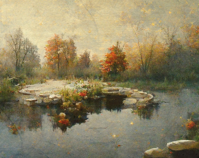 Dreaming Pond Art Print, 8" x 10", Instant Download