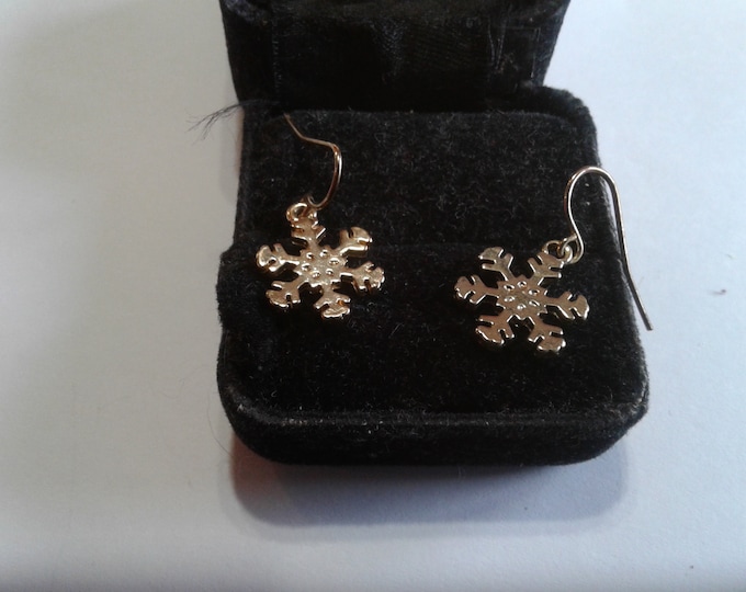 Goldtone Snowfake Dangle Earrings