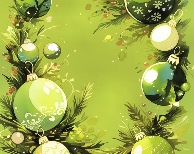 Five Vintage Memories Christmas Winter Holiday Bordered Digital Papers/Backgrounds for Instant Download