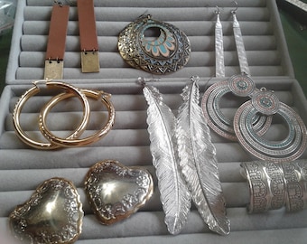 Selectie vintage oversized steekoorbellen, sommige ambachtelijk, aan jou de keuze