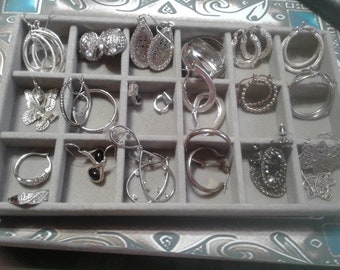 Assortiment vintage zilverkleurige oorbellen, jouw keuze