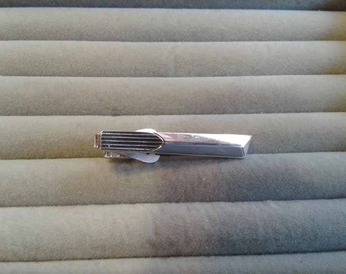 Sarah Coventry Small Silvertone Tie Clip, Signed