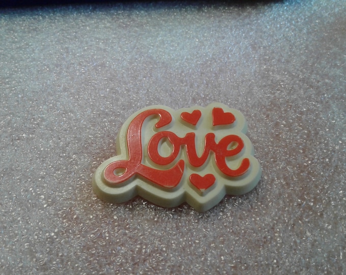 Hallmark Love with Hearts Painted Plastic Novelty Pin, Signed