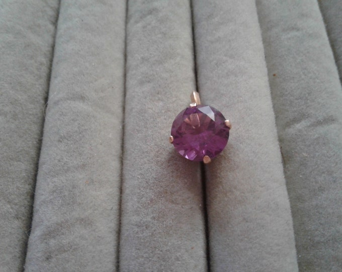14K Rose Gold and Possible Iolite Pendant from a Repurposed Victorian Earring