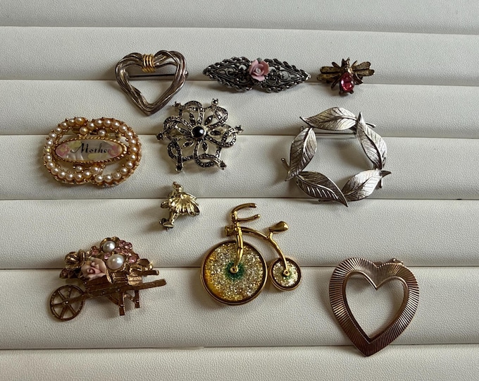 Vintage Cute and Whimsical Brooch Collection, Assorted Styles, Sold Separately