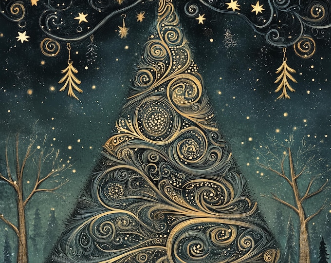 Celtic Christmas Winter Holiday Digital Journaling Papers/Backgrounds for Instant Download