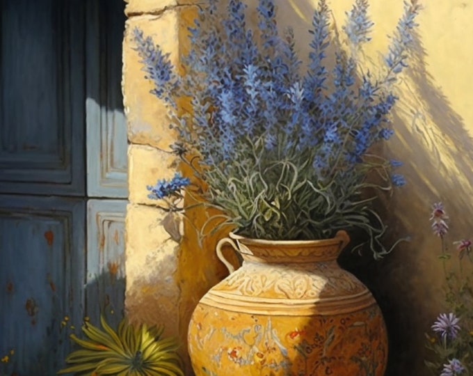 Five Beautiful Provencal Mediterranean Background Digital Papers for Instant Download