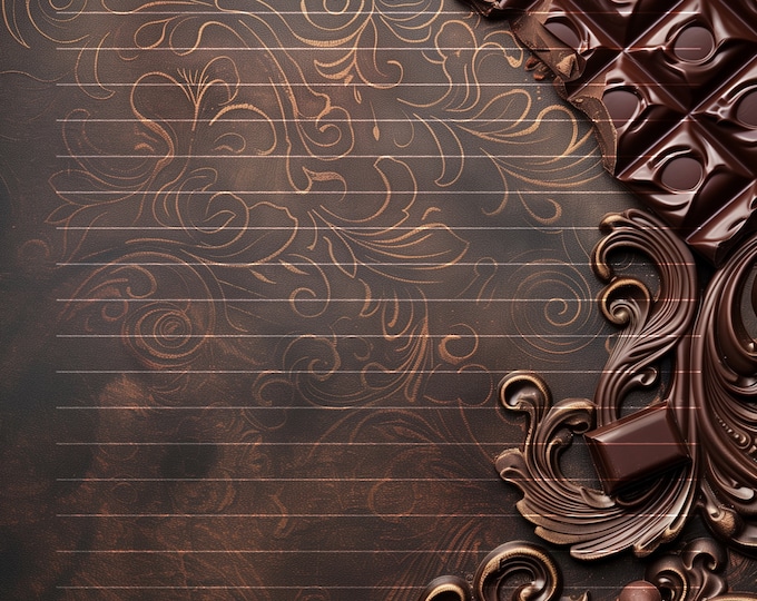 Chocolate Dreams Lined and Unlined Writing Papers for Instant Download in Two Designs
