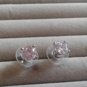 Round Cubic Zirconia Solitaire Stud Earrings