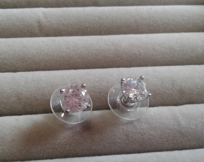 Round Cubic Zirconia Solitaire Stud Earrings