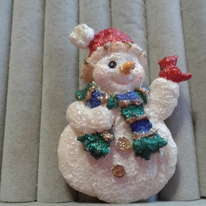 American Greetings Schneemann mit Kardinal, unsigniert