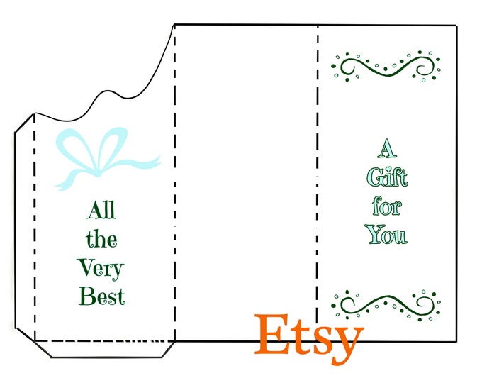 All Occasion A Gift for You Print and Fold Money Holder Greeting Card Instant Download