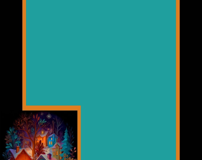 Midnight Christmas Winter Holiday Bordered Digital Papers/Backgrounds for Instant Download