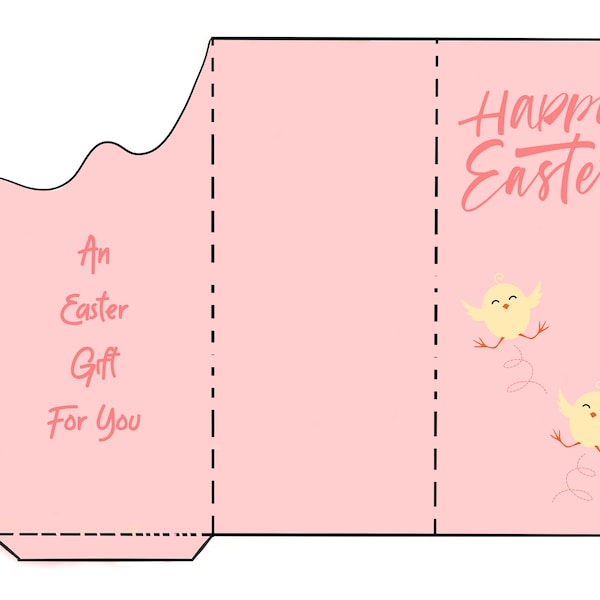 Happy Easter A Gift for You Print and Fold Money Holder Greeting Card Instant Download