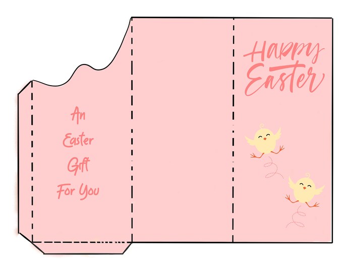 Happy Easter A Gift for You Print and Fold Money Holder Greeting Card Instant Download