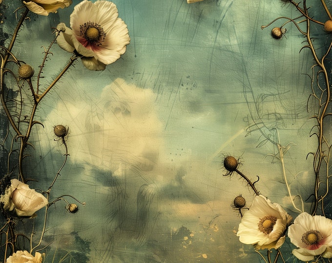 Five Beautiful Summer Meadow Background/Writing Papers to Download and Print at Home, 8.5 x 11