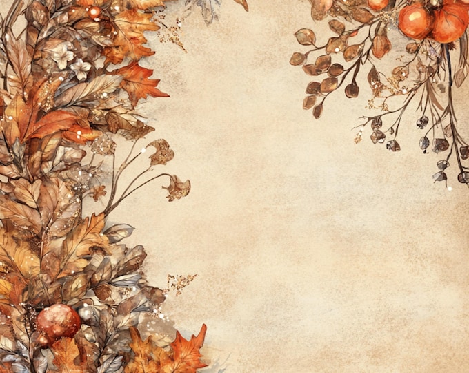 Five Harvest Jewels Thanksgiving/Early Winter Background/Writing Papers to Download and Print at Home, 8.5 x 11