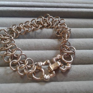 Goldette Linked Circle Chain Bracelet, Small Size, Signed