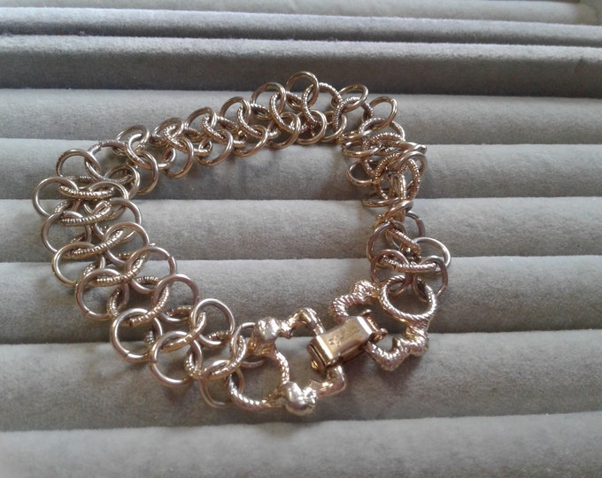 Goldette Linked Circle Chain Bracelet, Small Size, Signed