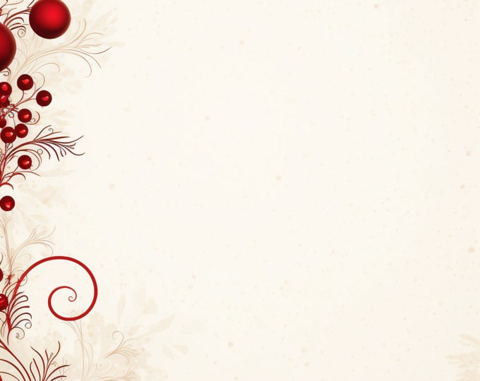 Five Tracery Baubles Christmas Winter Holiday Bordered Digital Papers/Backgrounds for Instant Download