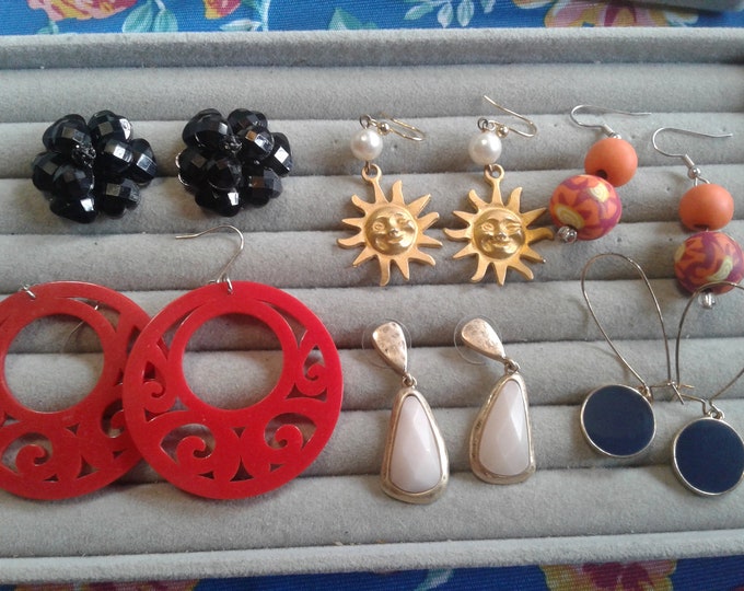 Vintage 1990s/Y2K Colorful Drop and Dangle Earrings, Sold Separately
