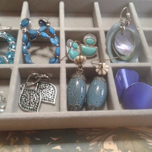 Vintage Blue Dangle Earrings: 90s Drop Earrings, Your Choice