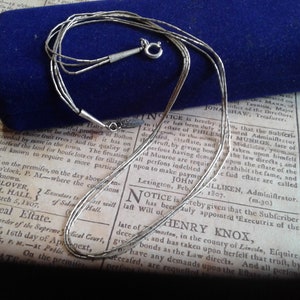 Running Bear Sterling Silver Delicate Three Strand Liquid Silver Necklace, Signed