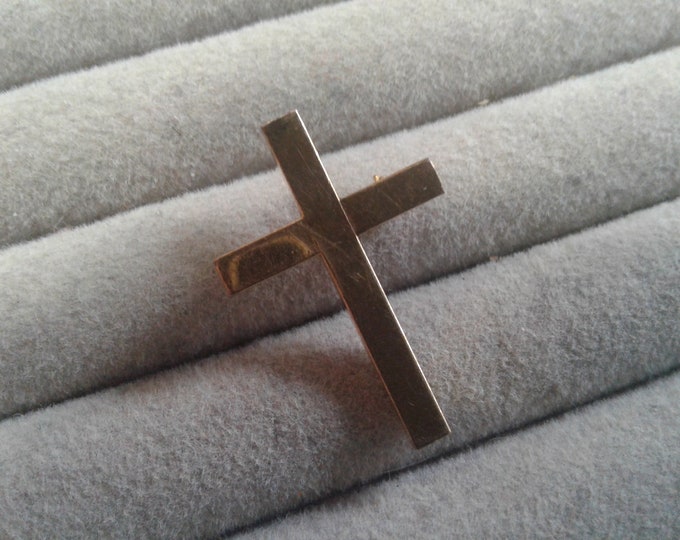 Simmons Likely Gold Filled Cross Pin, Signed