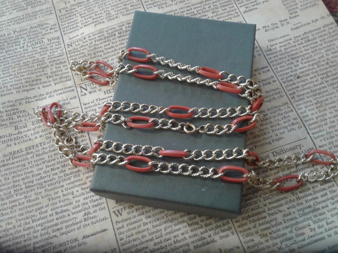 Collier Fantaisie Vintage - Gros Maillons Métal - Occasion