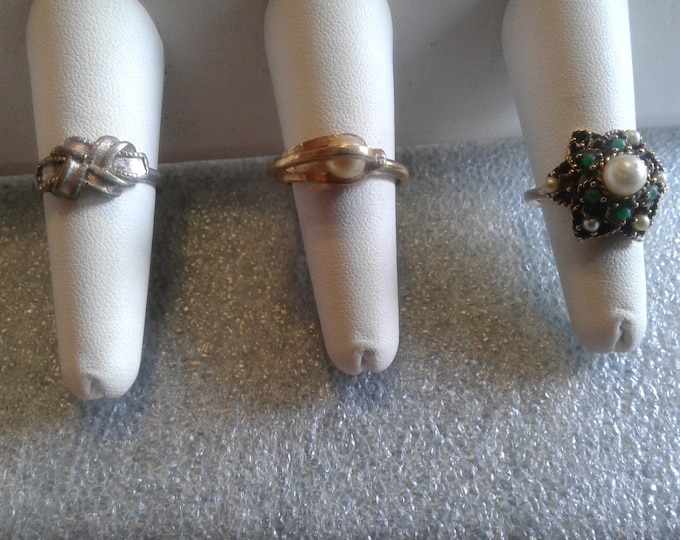 Avon, Sarah Coventry, and Unsigned Rings for Wear/Repair, Size 6-8, Sold Separately