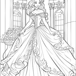 Five Beautiful Princess Coloring Sheets for Instant Download - Etsy