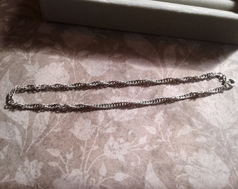 Sterling Silver Unisex Twisted Curb Chain Anklet, Large Size, Also Smaller Size Available