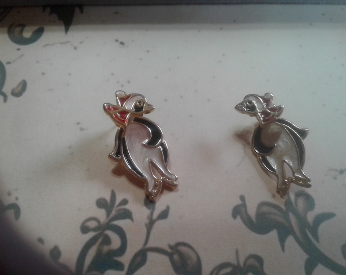 Danecraft Two Piece Enamel Penguin Post Back Earrings, Signed