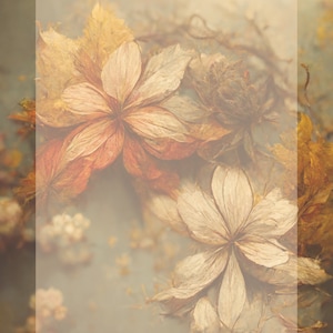 Autumn Flower Lined, Unlined, and Bordered Writing Papers for Instant Download
