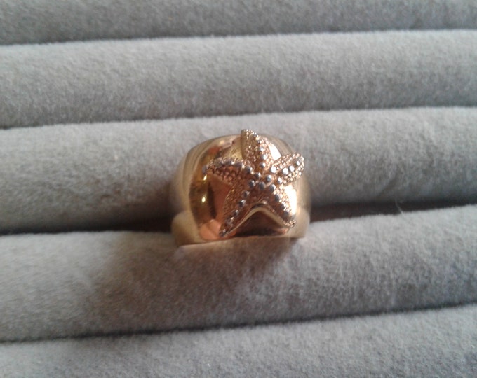 Sarah Coventry 1977 "Sea Star" Ring, Adjustable, Currently Size 5.5