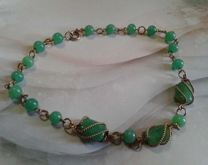 Art Deco Peking Glass Choker, Small Neck