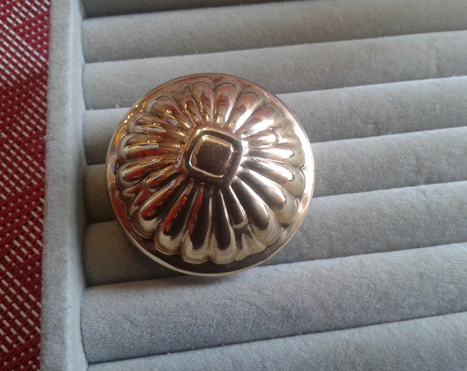 Goldtone Domed Architectural Detail or Floral Scarf Clip, Your Choice