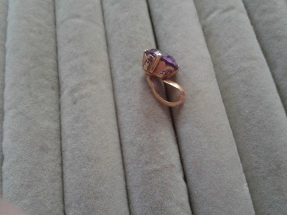 14K Rose Gold and Possible Iolite Pendant from a … - image 3