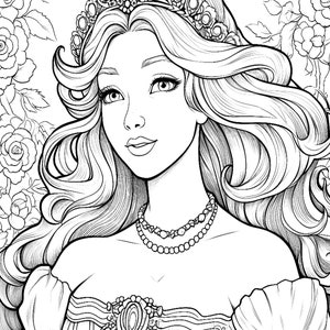 Five Beautiful Princess Coloring Sheets for Instant Download - Etsy